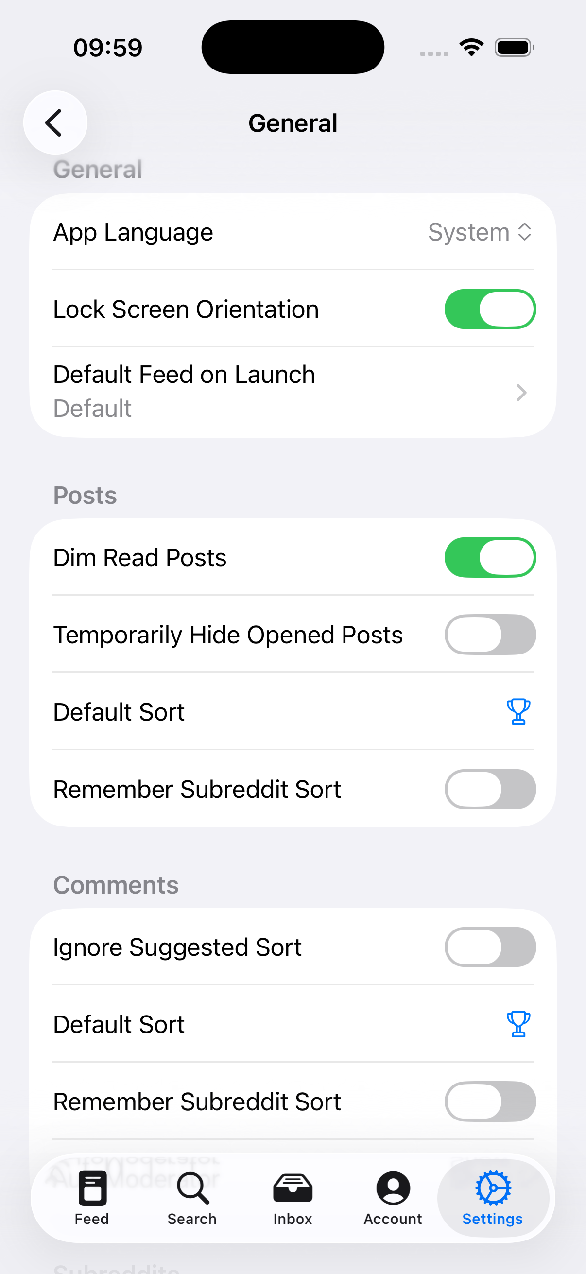 Pulsar Appearance Settings