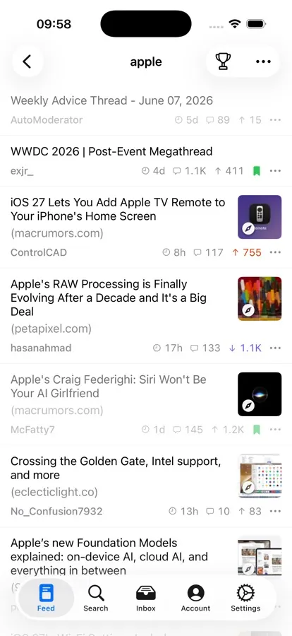 Pulsar iOS Reddit app screenshot 2